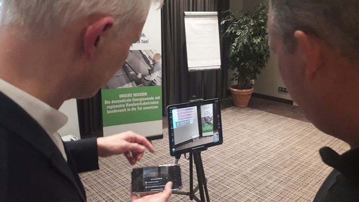 Vorführung des Videosystems bei einem Treffen von Handwerksbetrieben in Hamburg.