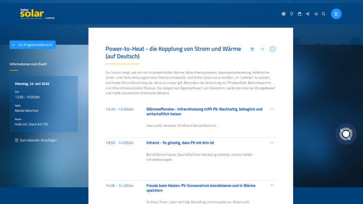 Das Programm des Forums zur Wärmewende steht online.