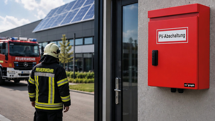 Der Feuerwehrschalter FWS-PV ermöglicht die Auslösung eines bauseitigen Lasttrennschalters.
