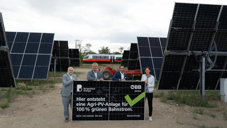 Die neue Agri-PV-Anlage liefert ihren Strom direkt ins Netz der ÖBB.