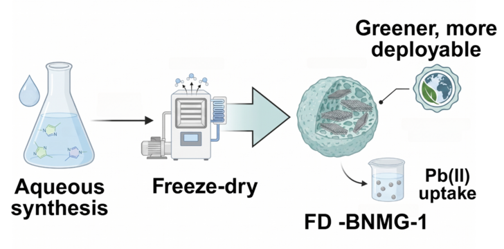 Forschende arbeiten an einer besseren Methode zur Entfernung von Blei aus Wasser mithilfe eines gefriergetrockneten Materials.