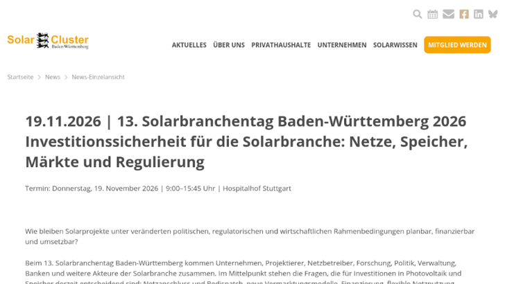 Der Solar Cluster hat das Programm veröffentlicht.