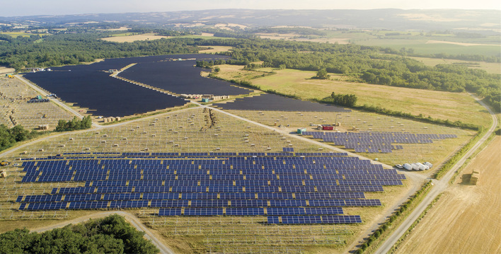 Die Anlage in Saint-Martin-Lalande braucht aufgrund des Umstiegs von Dünnschicht- auf kristalline Module trotz höherer Leistung weniger Platz.
