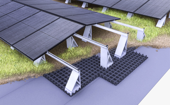 Das System von Novotegra erlaubt ausreichend Abstand zwischen der Modulkante und dem Substrat.