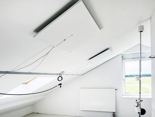 Infrarotheizgeräte von Lucht LHZ im Zwillingshaus des Fraunhofer IBP.