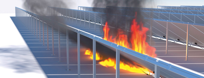 PV-Anlagen steigern die Brandlast auf den Dächern, wo sie verbaut sind. Unerkannt und ungeschützt kann sich ein Feuer schnell ausbreiten.