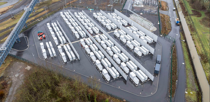 Einst rauchten in Hamm die Schornsteine des Steinkohlekraftwerks Westfalen. Jetzt steht dort ein Batteriespeicher.