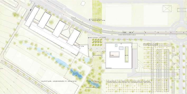 1 Das Gebäude ist ein kompaktes, quadratisches, viergeschossiges Gebäude und enthält Laborräume sowie Büro-, Besprechungs- und Seminarbereiche. Die Laborflächen gruppieren sich um die beiden Innenhöfe. Dadurch ist die Belichtung und Belüftung gewährleistet. Die Büro- und Seminarbereiche sind um diesen Kern angeordnet. Die Kennwerte des Gebäudes sind in Abb. 2 zusammengestellt.