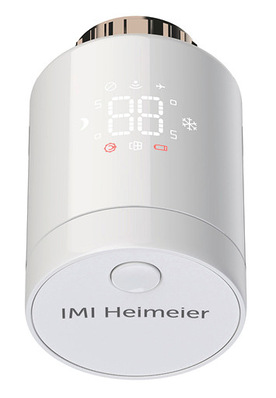Der Thermostatkopf ist App-kompatibel und ermöglicht eine Temperaturregelung mit Fernzugriff.