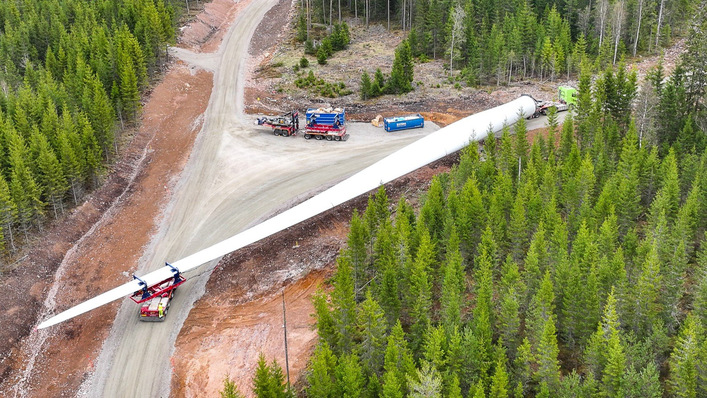 Windenergie in Schweden: Der Bau des 140-Megawatt-Windparks bei Bruzaholm hat begonnen.