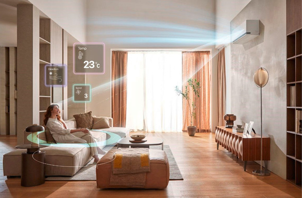 Die KI dieser Klimaanlage macht sich mit den Nutzungsgewohnheiten der Menschen im Gebäude vertraut und richtet ihre Aktivität danach aus.