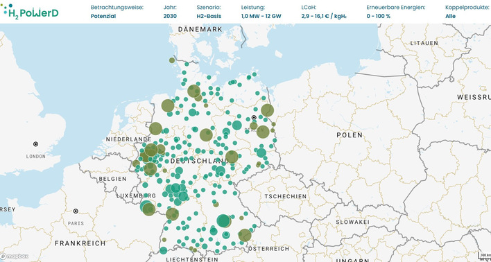 Industrial clusters coincide with the most promising locations for hydrogen production.