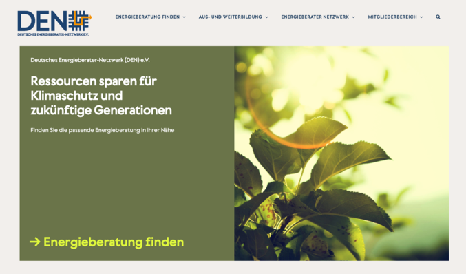 Der neue digitale Auftritt des DEN soll verdeutlichen, worum es dem Netzwerk geht: um unabhängige, qualitätvolle Energieberatung, um eine praxisnahe Gebäudewende und um ein starkes Miteinander im Verein.