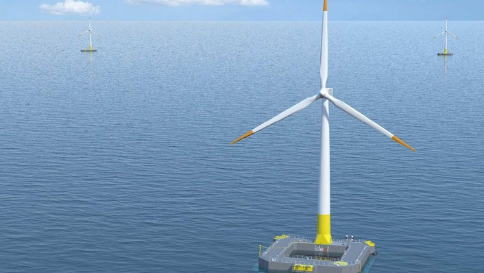 Schwimmplattform für Floating Offshore-Windparks - BW-Ideol-Modell