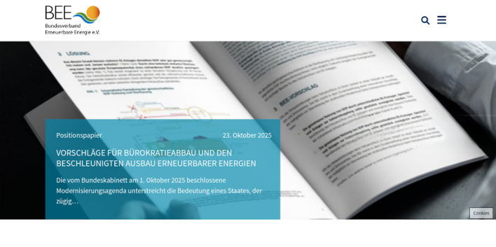 Das Vorschlagspapier steht beim BEE zum Download bereit.