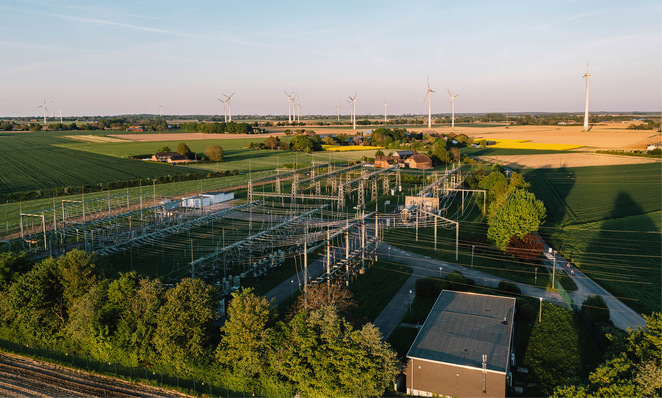 Omexom-Umspannwerk am Standort in Uedem