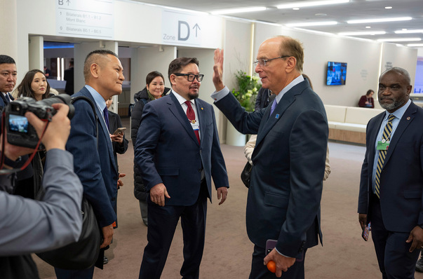 Blackrock-Boss Laurence Fink als Interim-Co-Vorsitzender beim Weltwirtschaftsforum in Davos