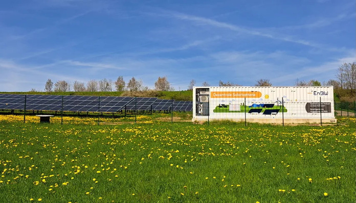 Immer mehr Großspeicher kommen ans Netz: Der Batteriespeicher in Marbach verfügt über 100 Megawattstunden Kapazität.