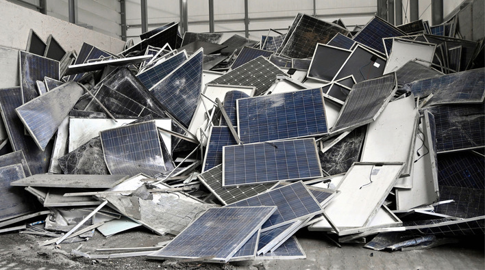 Das Aufkommen an Altmodulen wächst. Reiling betreibt in Münster eine große Recyclinganlage.