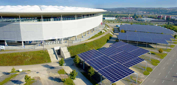 Solarparkplatz des Fußball-Bundesligisten TSG Hoffenheim