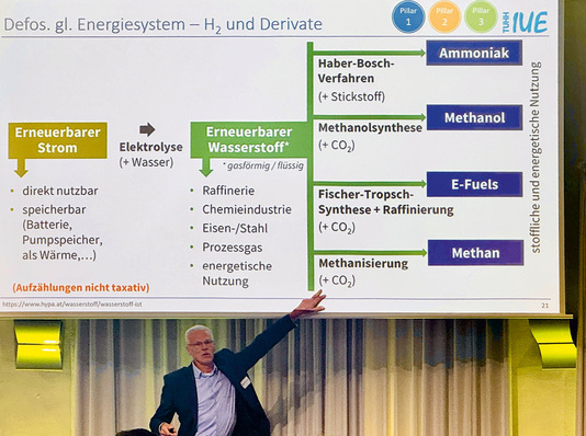Mit großem Engagement vermittelt der Wissenschaftler Martin Kaltschmitt seine Erkenntnisse dem Auditorium. 