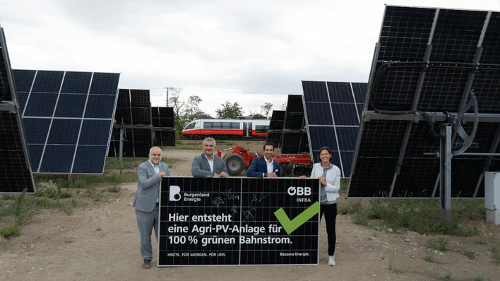 Die neue Agri-PV-Anlage liefert ihren Strom direkt ins Netz der ÖBB.