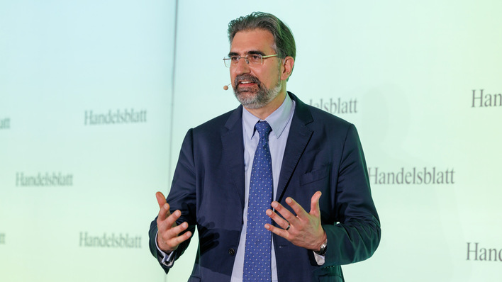 Thomas Perkmann, Vorstandsvorsitzender der Westfalen-Gruppe, beim Handelsblatt Wasserstoff-Gipfel in Berlin